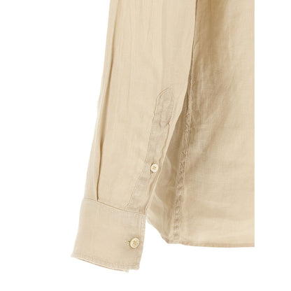 MC2 Saint Barth Beige Linen Polo Shirt