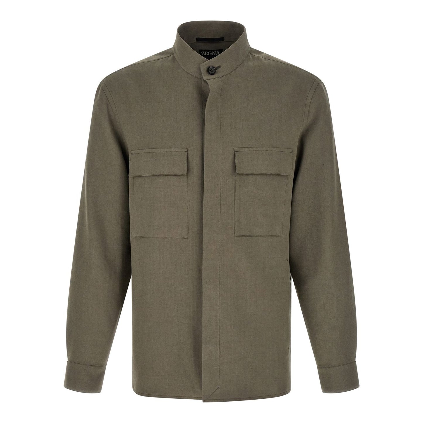 ZEGNA Gray Linen Blouse