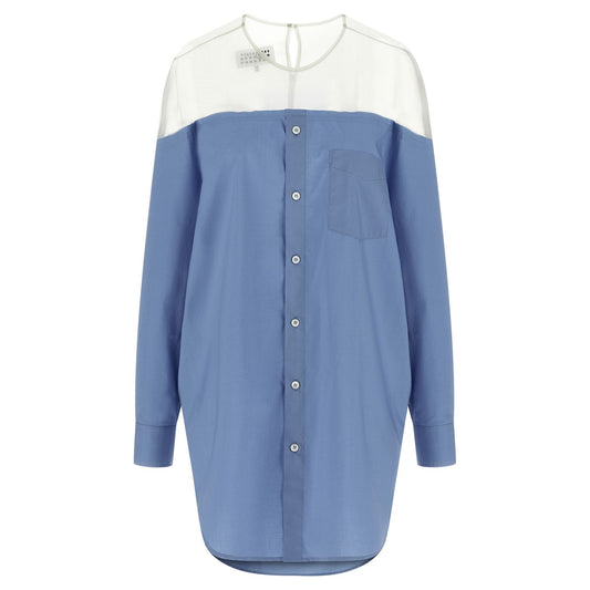 MM6 Maison Margiela Blue Cotton Blouse