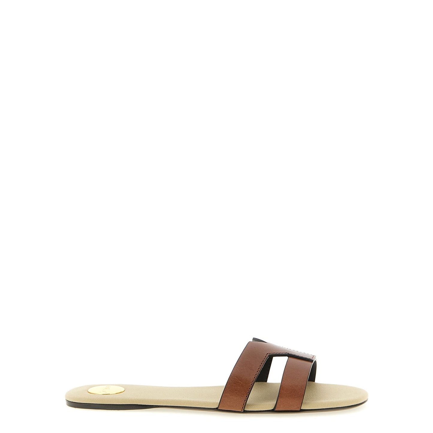 Saint Laurent Brown Calfskin Slides