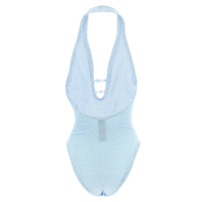 Hunza G Blue Polyamide One-Piece Swimsuit