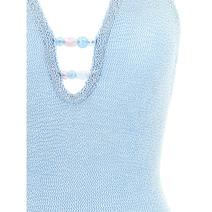 Hunza G Blue Polyamide One-Piece Swimsuit