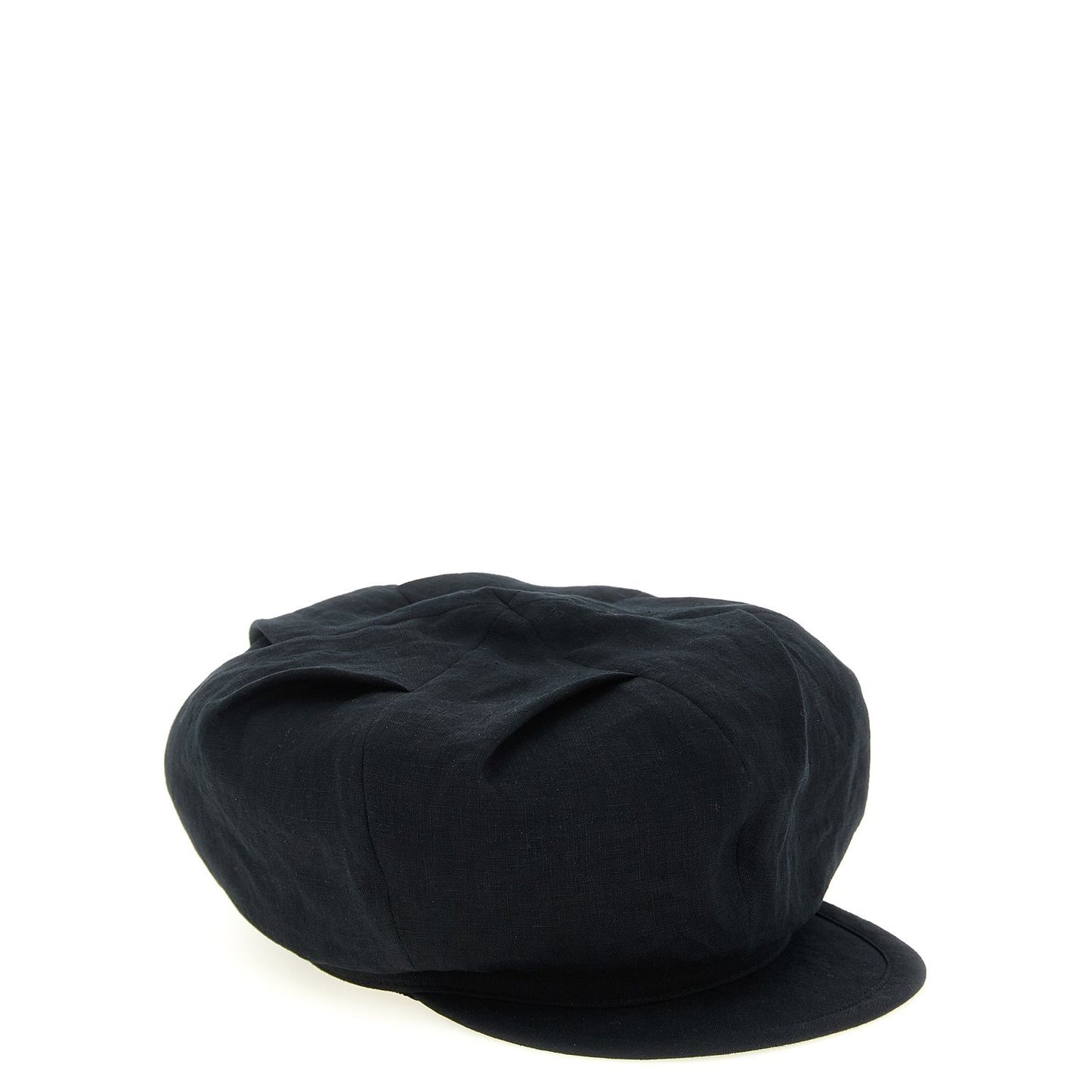 Yohji Yamamoto Black Linen Fatcap Hat