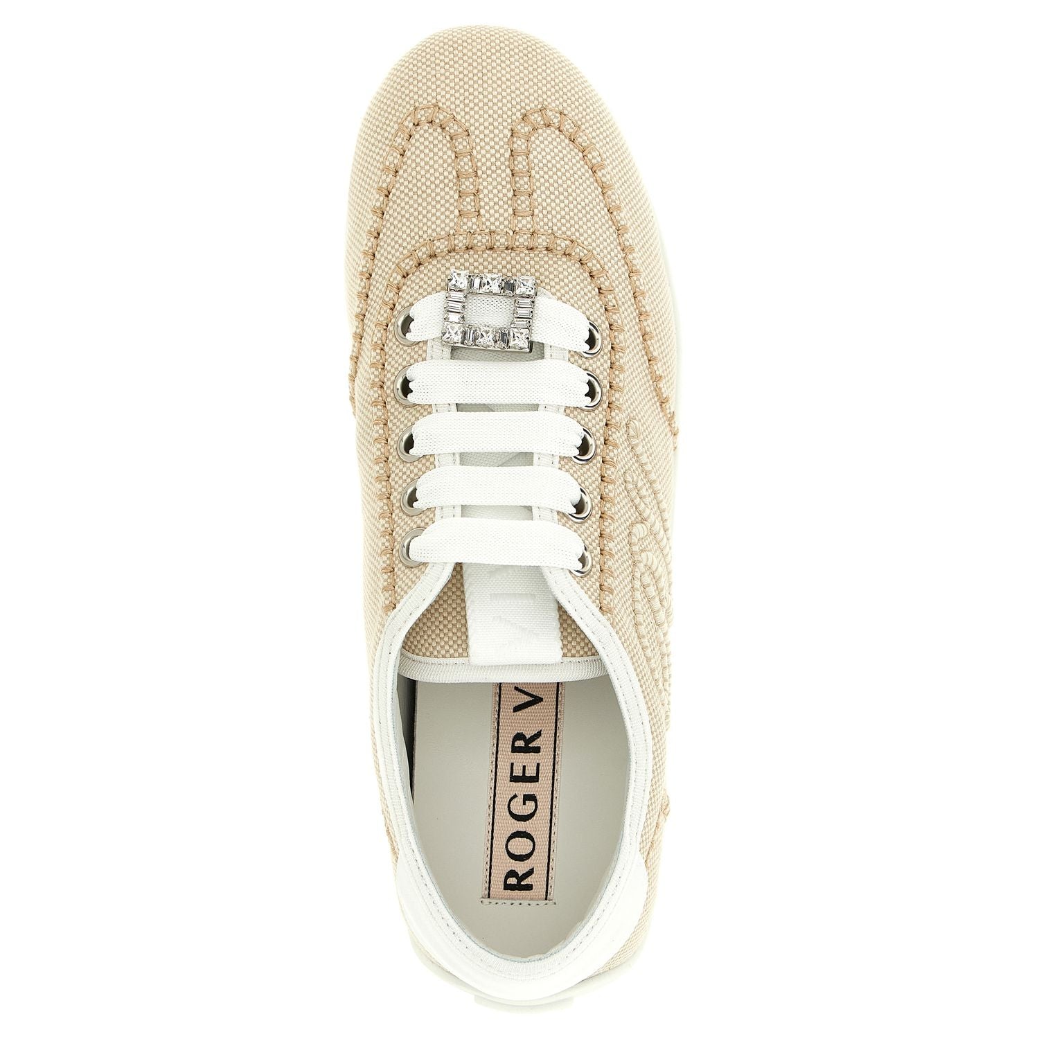 Roger Vivier Beige Polyamide Low Top Sneakers