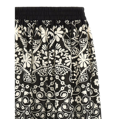 Max Mara Bicolor Cotton Flared Pants