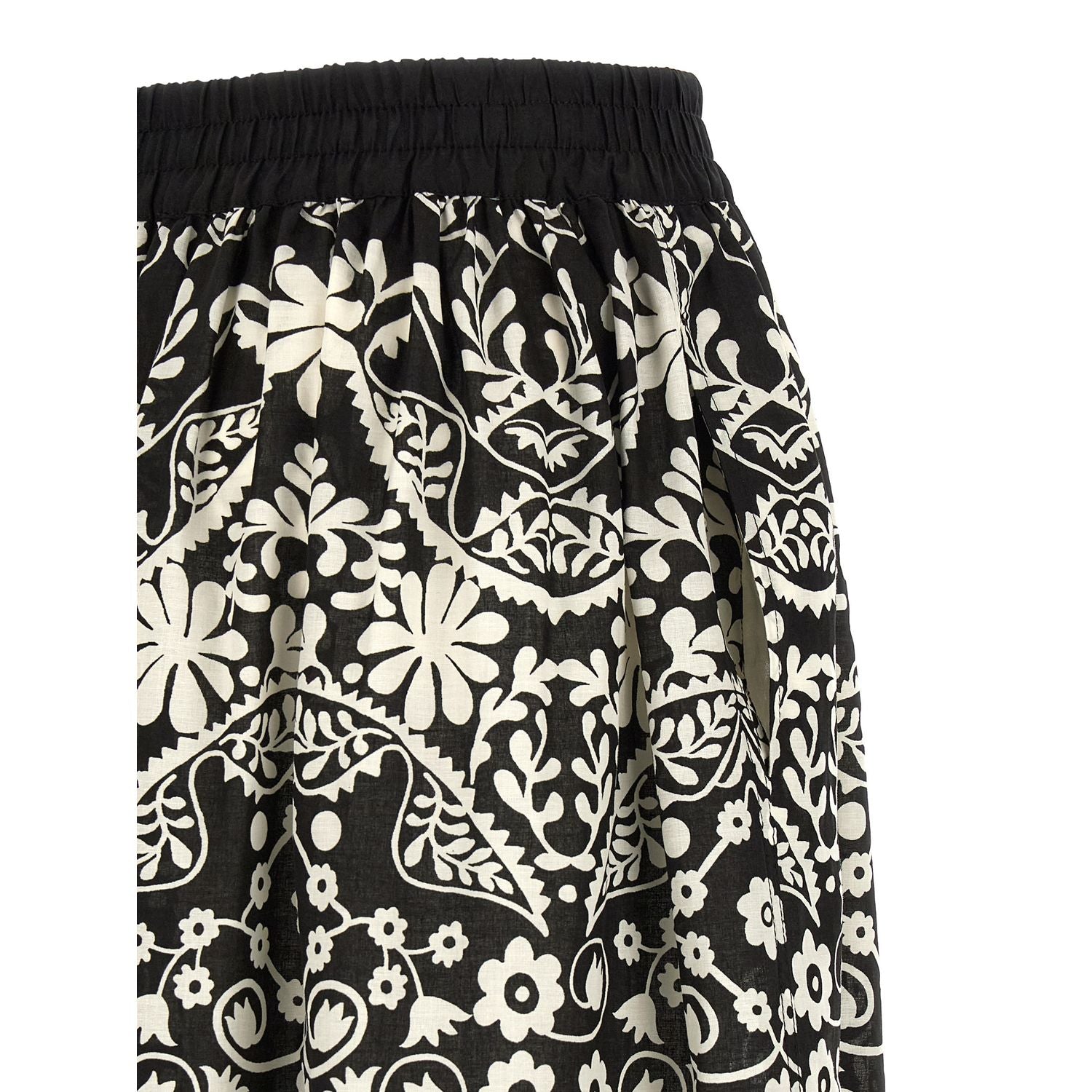 Max Mara Bicolor Cotton Flared Pants