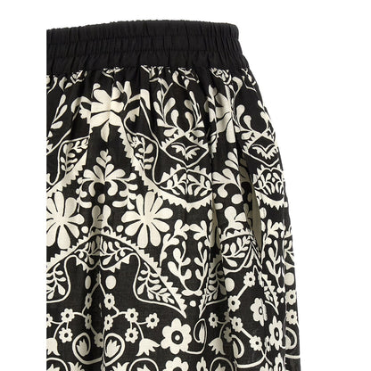 Max Mara Bicolor Cotton Flared Pants