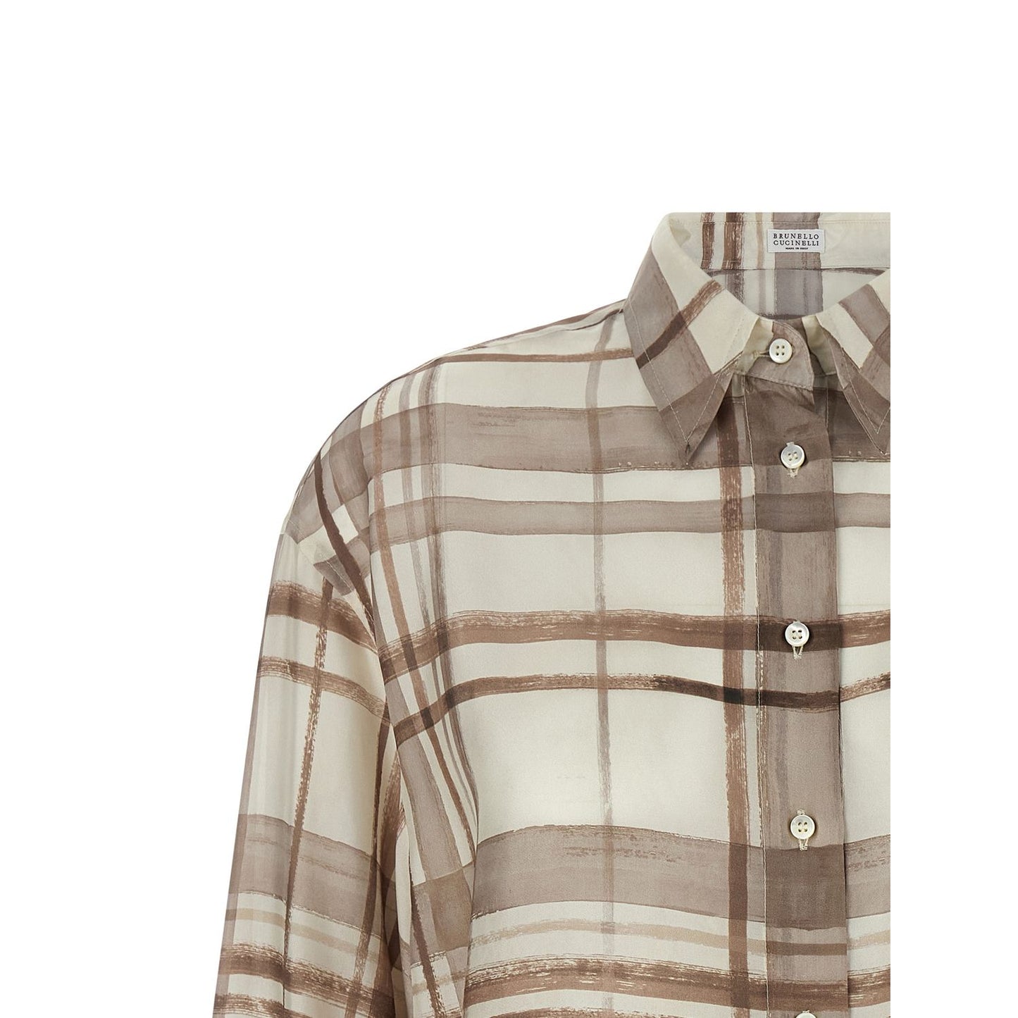 Brunello Cucinelli Beige Silk Blouse