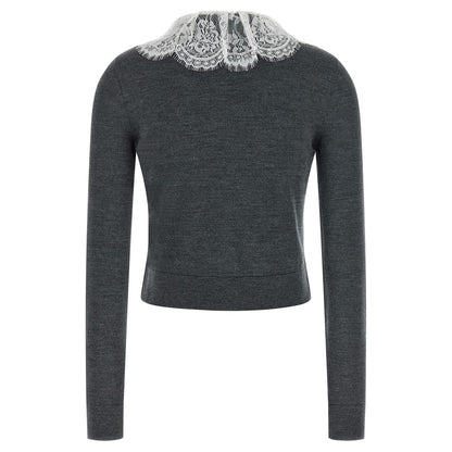 Self-Portrait Gray Wool Cardigan