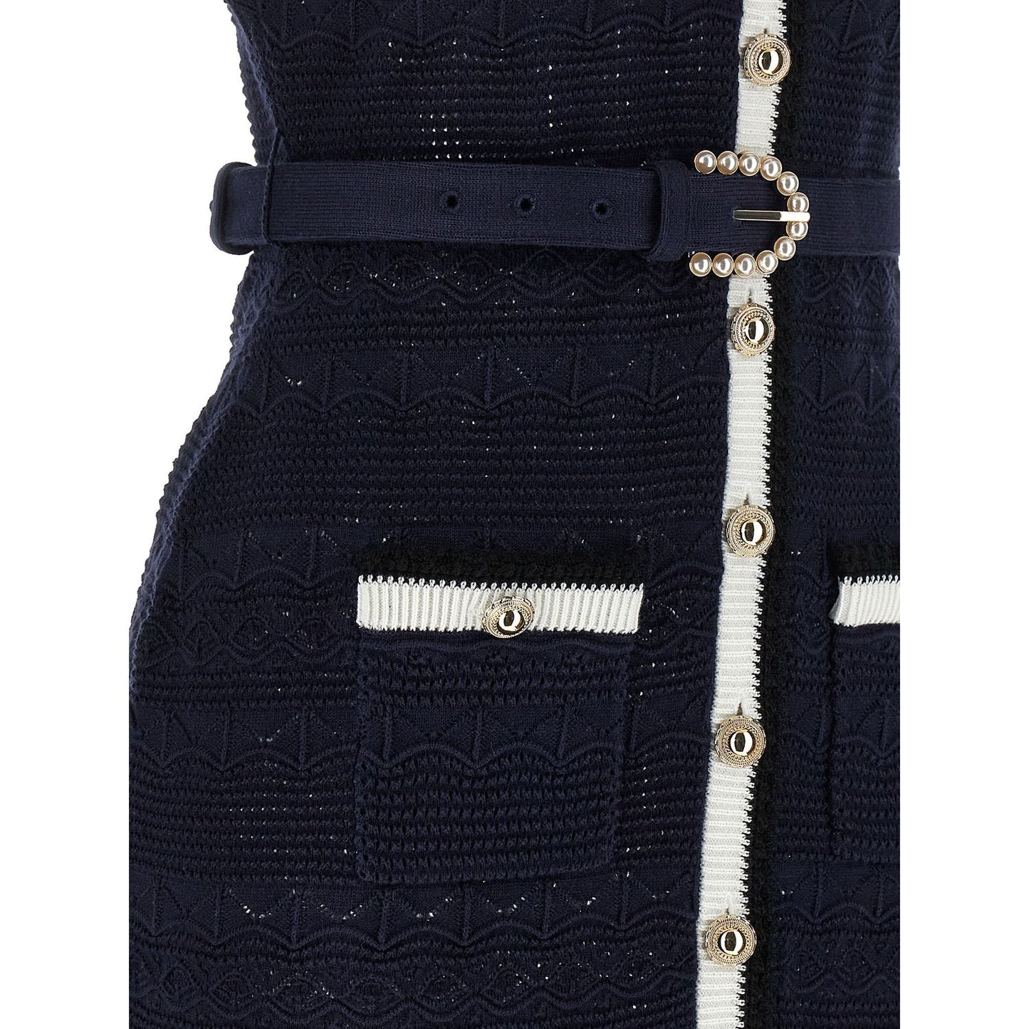 Self-Portrait Blue Cotton Midi Dress