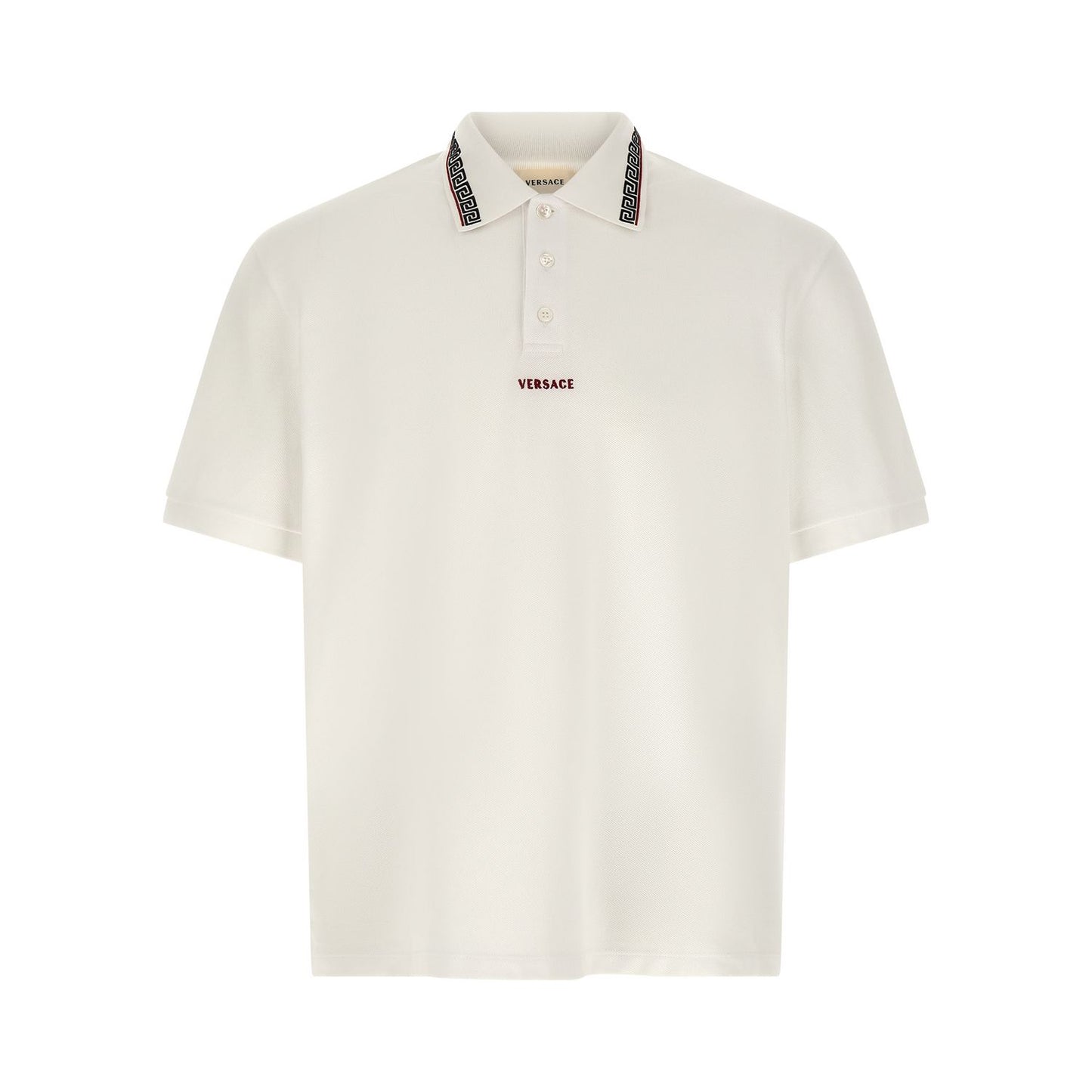Versace White Cotton Polo Shirt