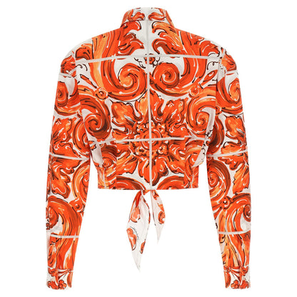Dolce & Gabbana Orange Cotton Blouse