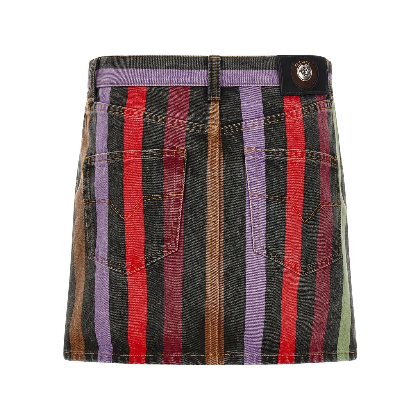 Versace Multicolor Cotton Long Skirt