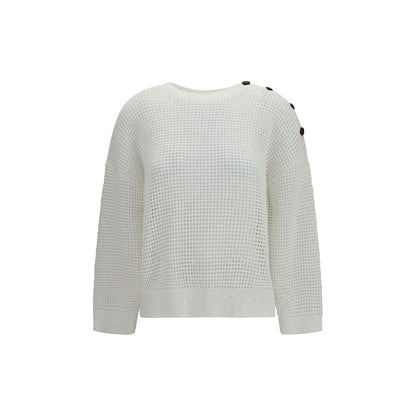 Brunello Cucinelli White Cotton Sweatshirt