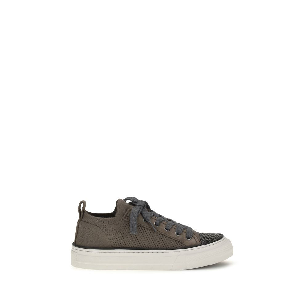 Brunello Cucinelli Brown Cotton Low Top Sneakers