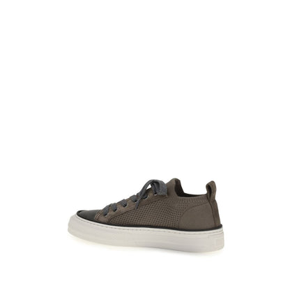 Brunello Cucinelli Brown Cotton Low Top Sneakers
