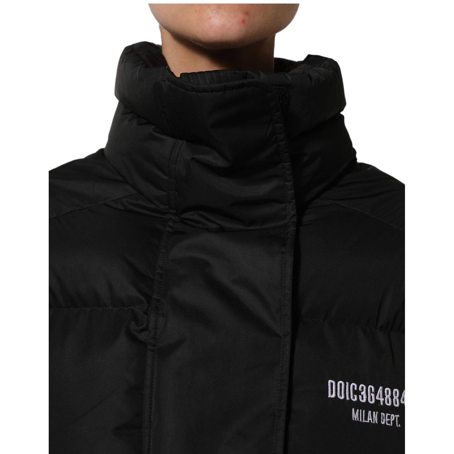Dolce & Gabbana Black DGVIB3 Embroidered Padded Puffer Jacket