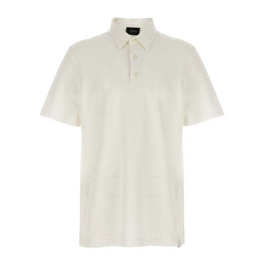 Brioni White Cotton Polo Shirt
