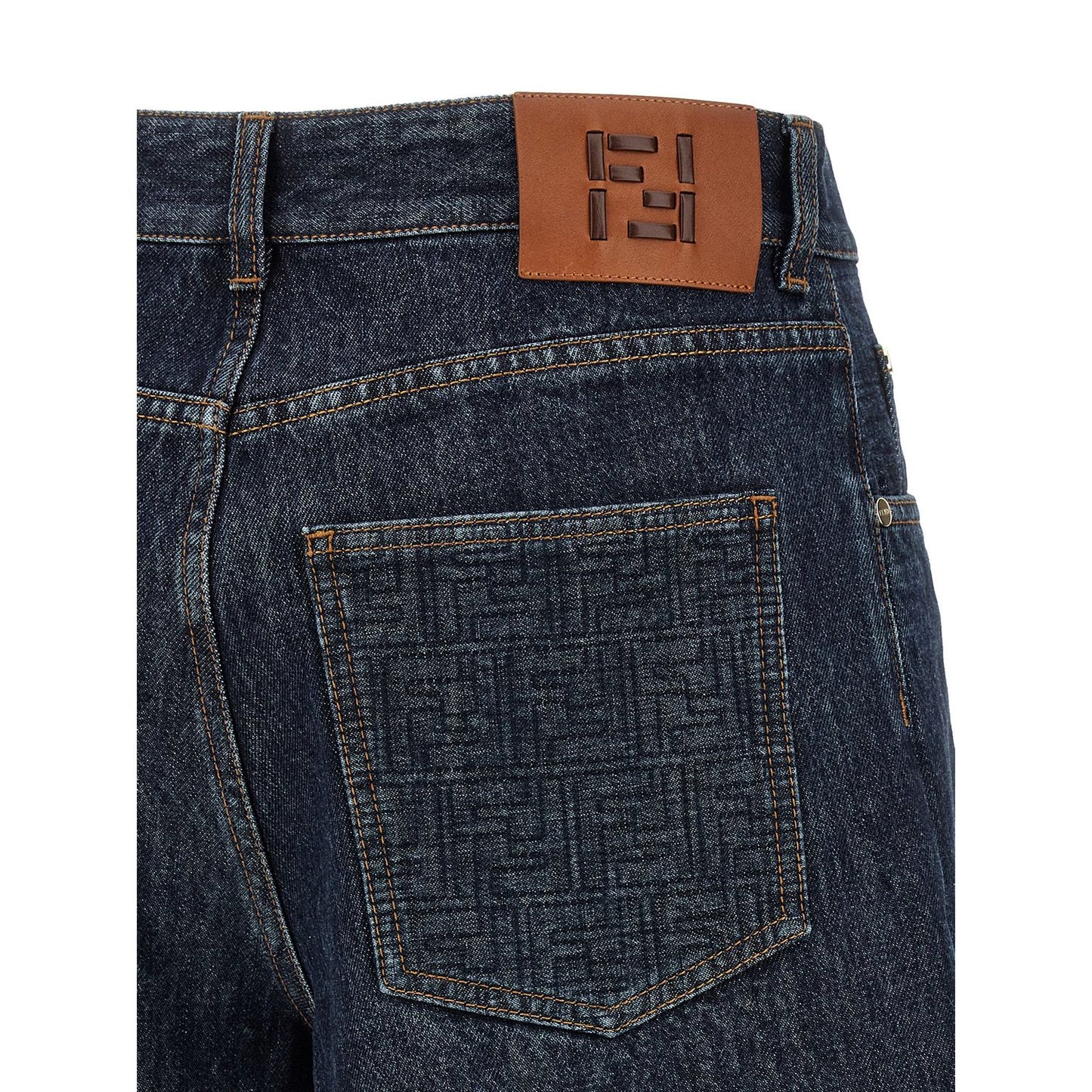Fendi Blue Cotton Bermuda Shorts