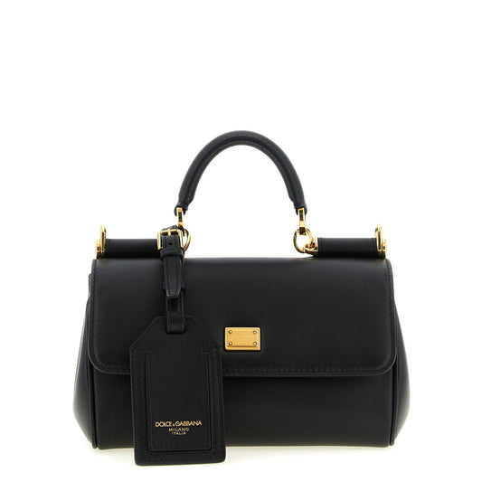 Dolce & Gabbana Black Calfskin My Sicily Mini Handbag