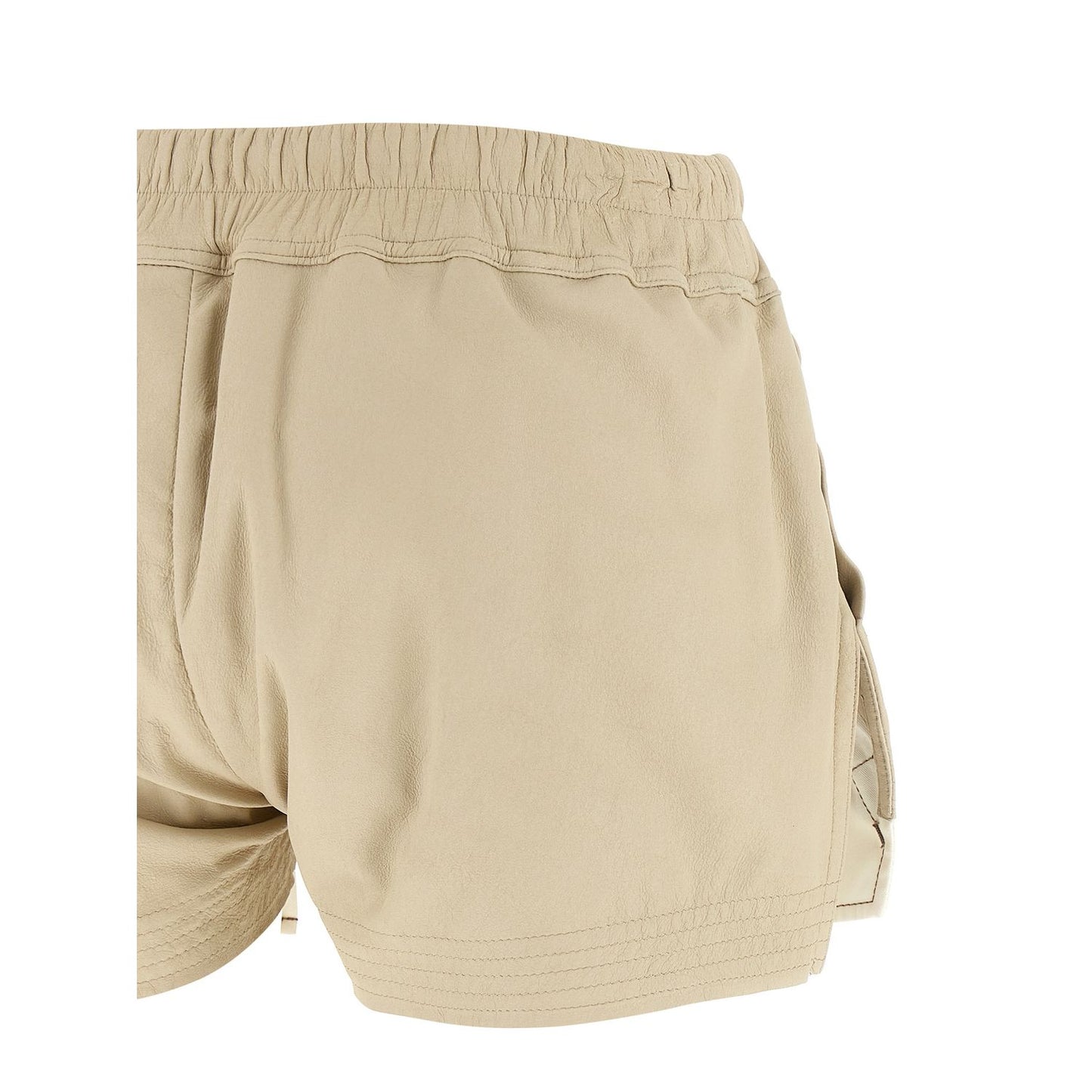 Rick Owens Beige Lamb Leather Bermuda Shorts