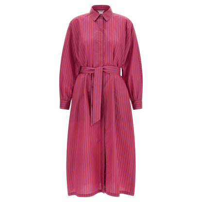 Max Mara Purple Cotton Long Dress