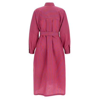 Max Mara Purple Cotton Long Dress
