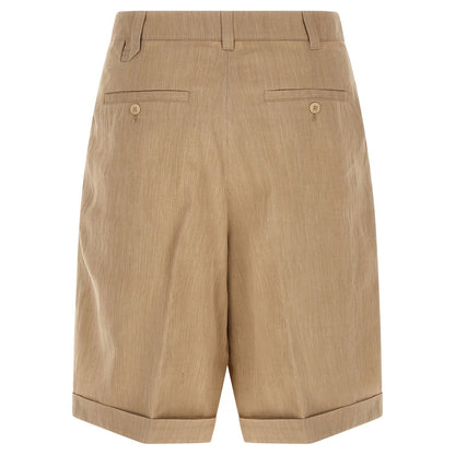 Jacquemus Beige Linen Bermuda Shorts