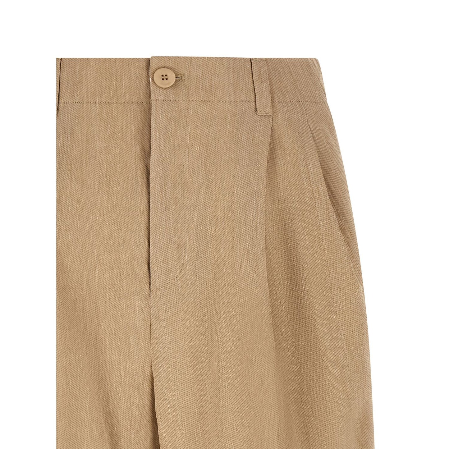 Jacquemus Beige Linen Bermuda Shorts