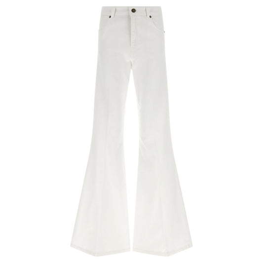 Twinset White Cotton Flared Jeans