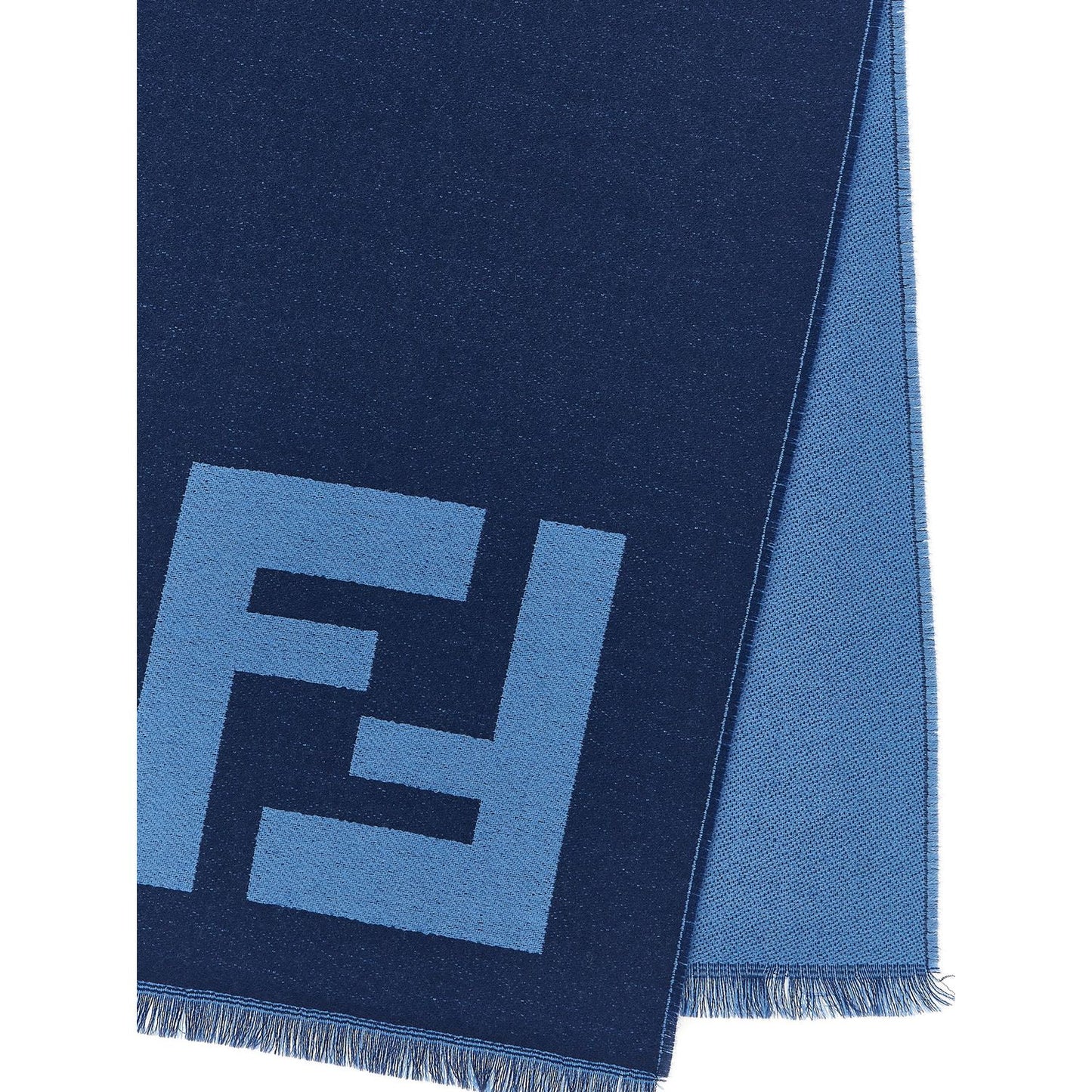 Fendi Blue Virgin Wool Scarf