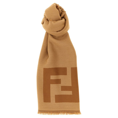 Fendi Brown Virgin Wool Foulard
