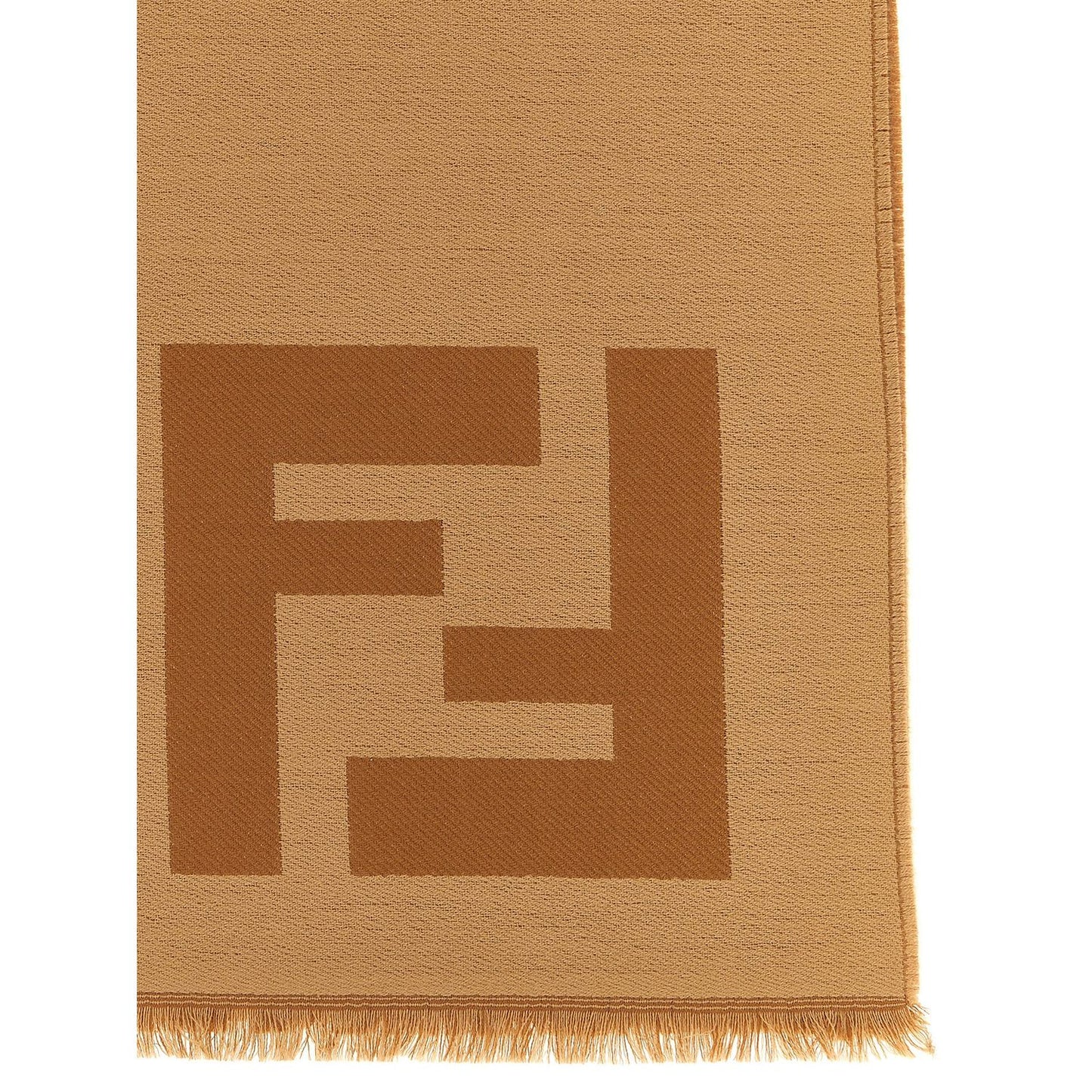 Fendi Brown Virgin Wool Foulard