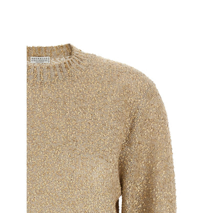 Brunello Cucinelli Gold Linen Cardigan
