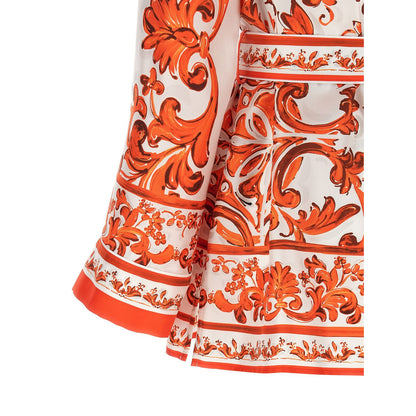 Dolce & Gabbana Orange Silk Blouse