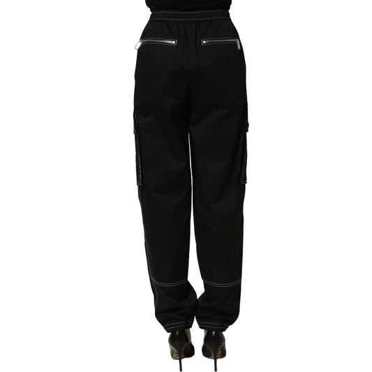 Dolce & Gabbana Black Vibe Cargo High Waist Straight Pants