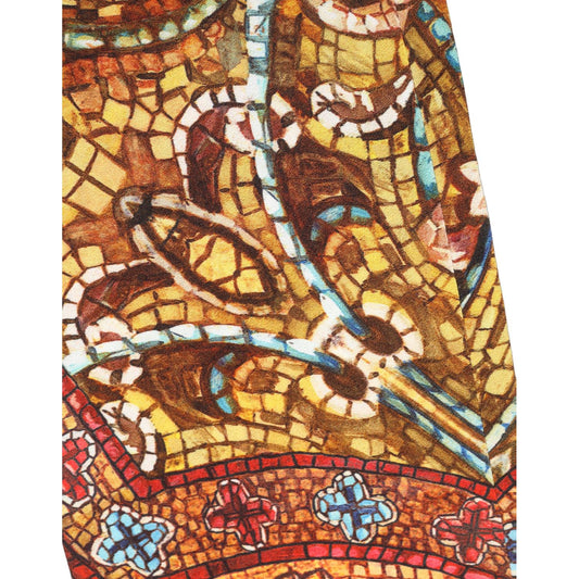 Dolce & Gabbana Multicolor Mosaic Print Crepe Cropped Trouser Pants