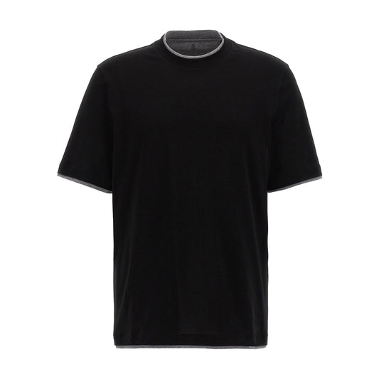Brunello Cucinelli Black Cotton T-Shirt