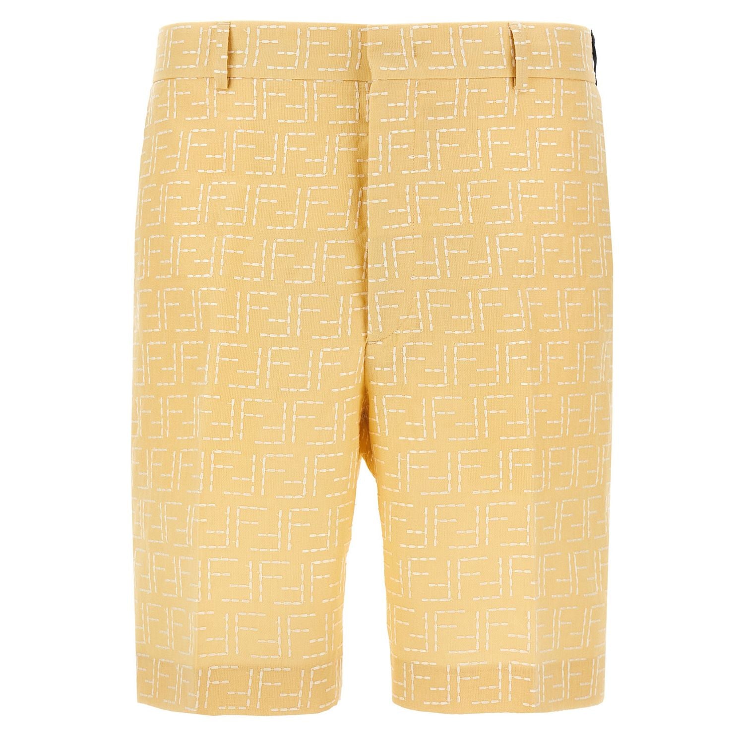 Fendi Bicolor Linen Bermuda Shorts