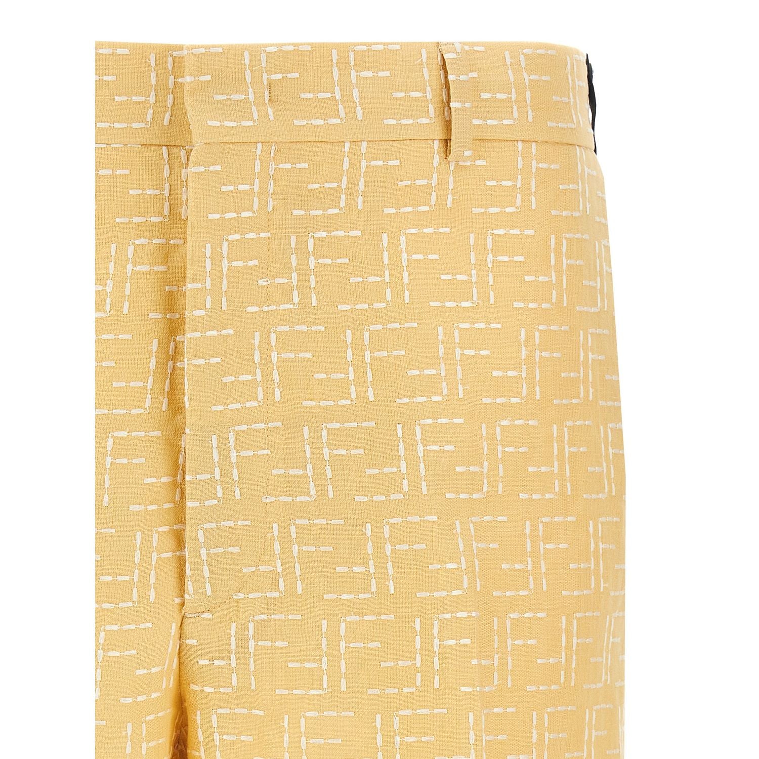 Fendi Bicolor Linen Bermuda Shorts