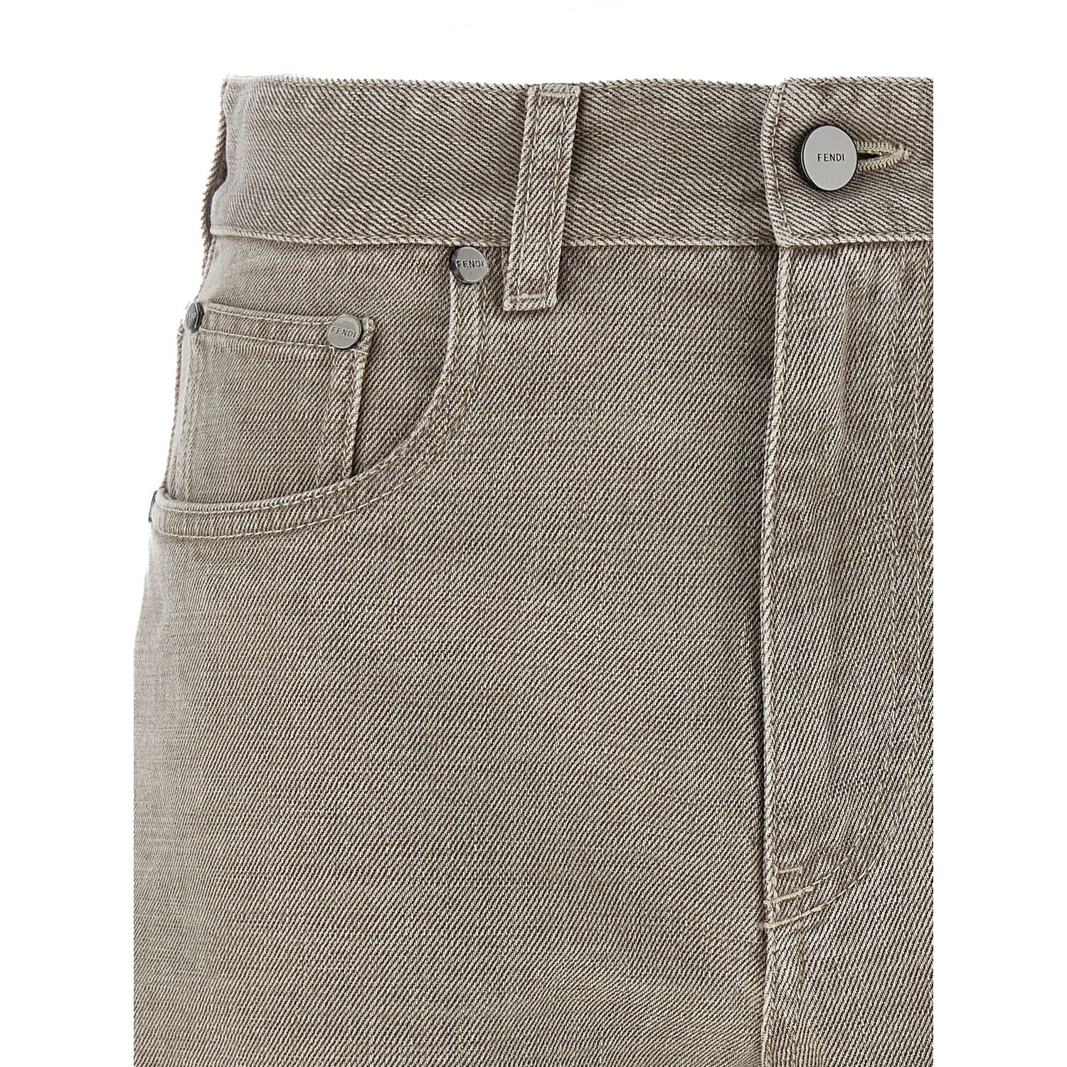Fendi Beige Cotton Bermuda Shorts