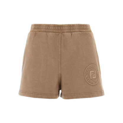 Fendi Brown Cotton Bermuda Shorts