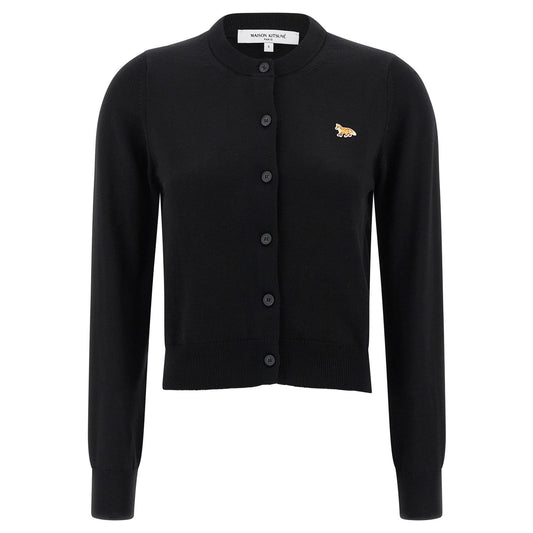 Maison Kitsuné Black Virgin Wool Cardigan
