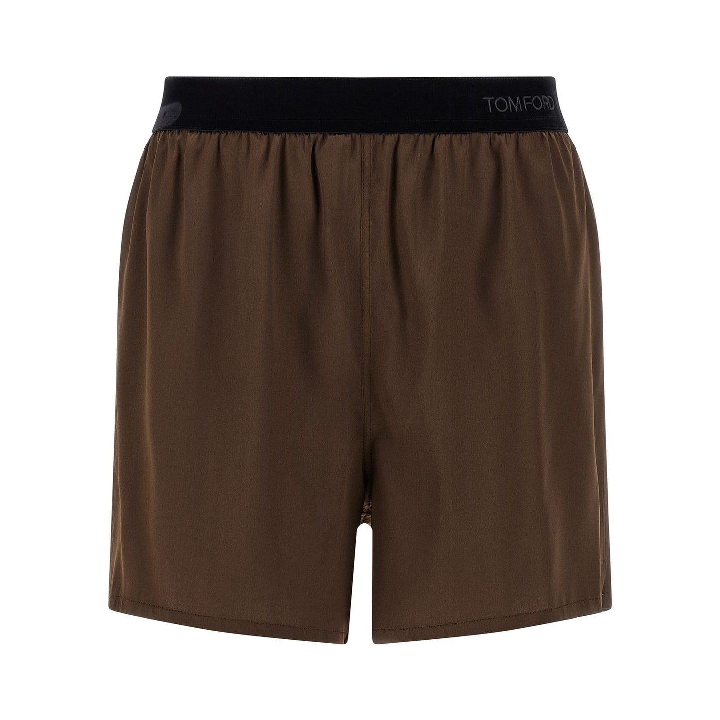 Tom Ford Brown Silk Bermuda Shorts