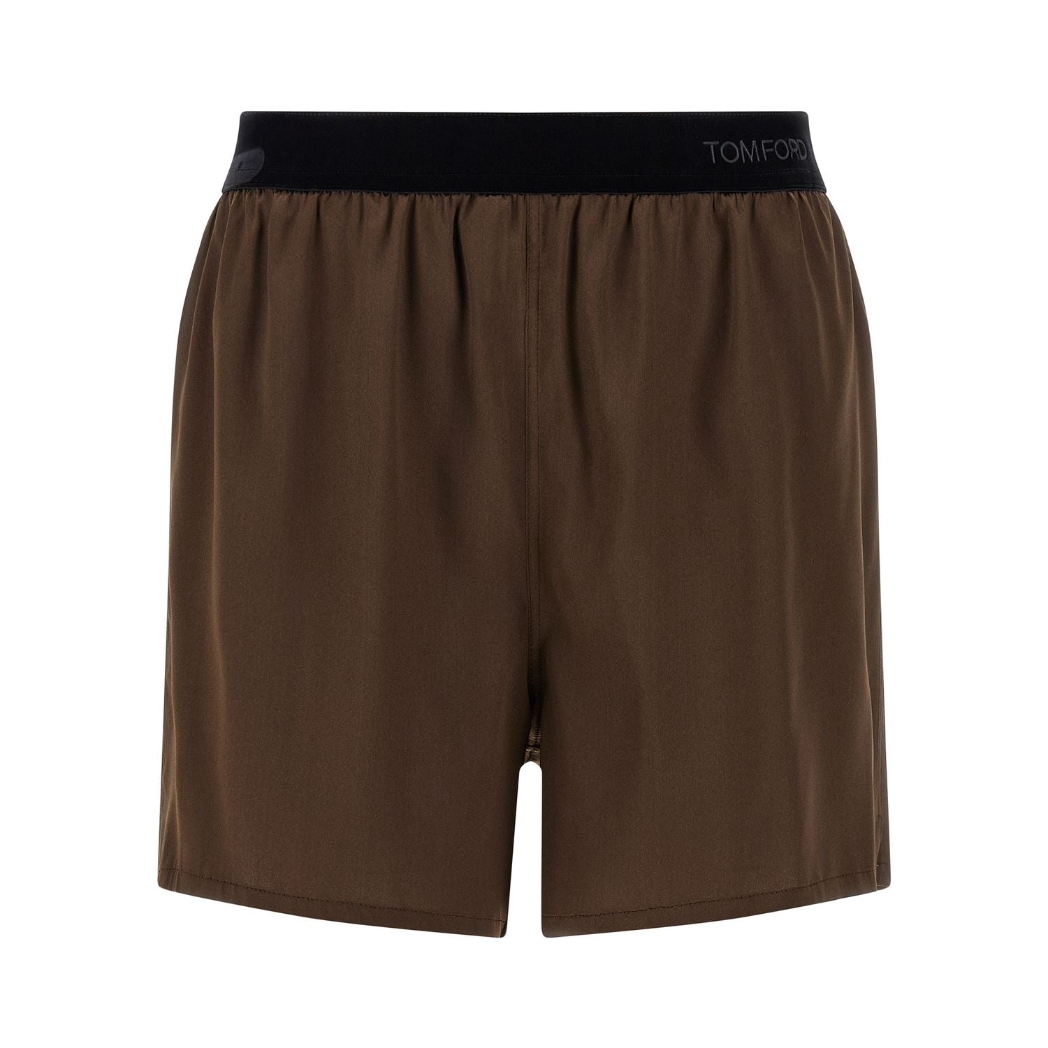 Tom Ford Brown Silk Bermuda Shorts