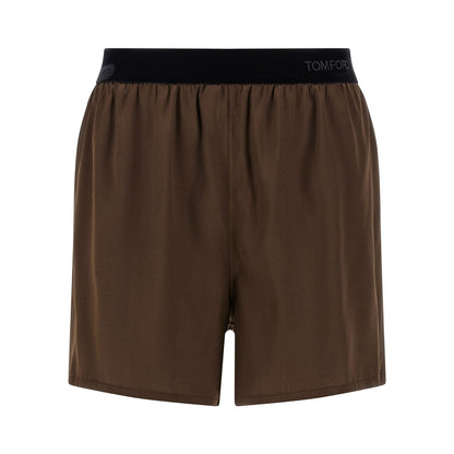 Tom Ford Brown Silk Bermuda Shorts