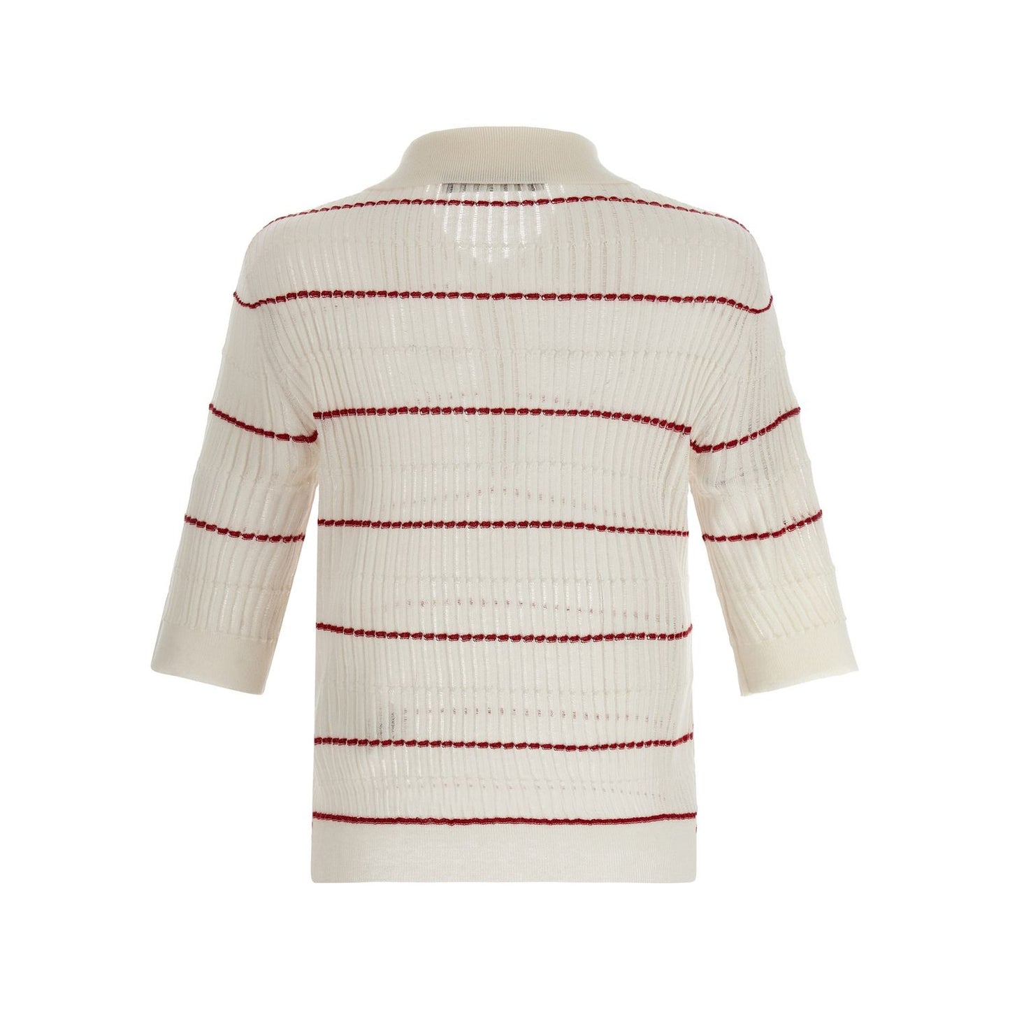 Max Mara White Silk Polo Shirt