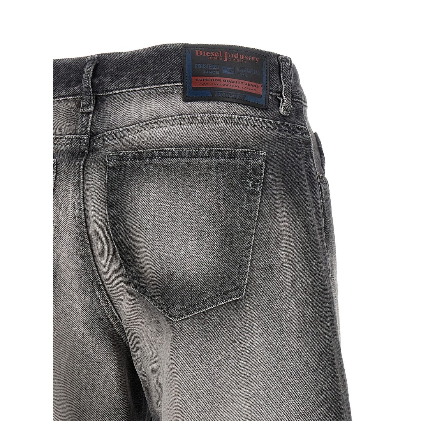 Diesel Gray Cotton Flared Jeans