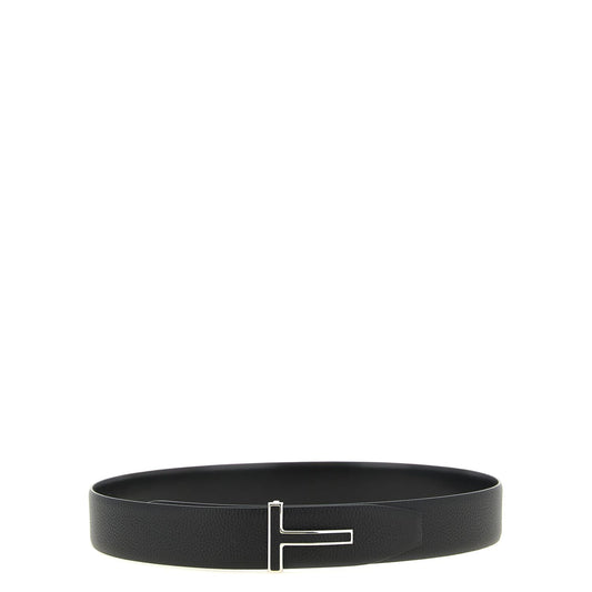 Tom Ford Black Calfskin Regular Belt