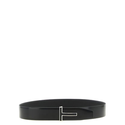 Tom Ford Black Calfskin Regular Belt